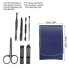 Unique Bargains Stainless Steel Pedicure Nail Clippers Scissors Tool Set for Men Women Black with Blue PU Leather 7 Pcs - 2 of 3