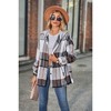 Coolmee Women's Lightweight Casual Jackets Plaid Long Sleeve Shacket Fleece Lined Hooded Jackets Button Down Warm Coats with Pockets XL Gray - 4 of 4
