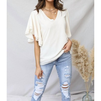 Women's Double Layer Chiffon Top - ZENANA