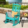 Costway Patio Rocking Chair All-Weather HDPE Rocker High Back Porch White\Grey\Turquoise - 2 of 4