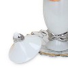 Gulches White Ceramic Decorative Jars with Silver Accent and Lid ¨C Set of 2 - 3 of 4