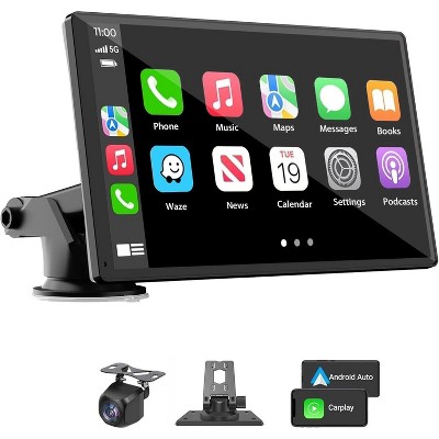 TruAIR Portable 7" CarPlay Car Stereo with Camera