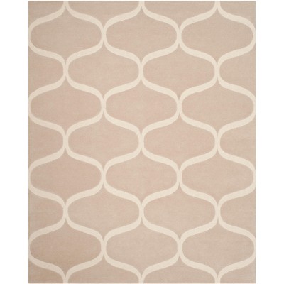 Light Beige and Ivory Hand-Tufted Wool Area Rug, 8' x 10'