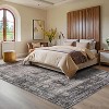 Washable Area Rugs Non-Slip Vintage Rugs for Living Room, Low Pile Stain-Resistant Distressed Oriental Carpet, Foldable Floral Print Floor Covering - 2 of 4