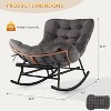 2PCS Papasan Rocking Chair with Footrest, Oversized PE Rattan Lounge Chair with Removable Cushion, for Patio & Living Room - 2 of 4