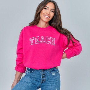 Simply Sage Market Embroidered Teach Sweatshirt - 1 of 4
