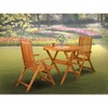 East West Furniture  3-Piece Outdoor Bistro Table Set Consists of a Folding Camping Table & 2 Folding Camping Chairs Ideal for Garden, Terrace, Bistro - 2 of 4