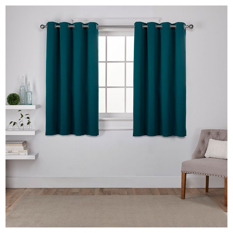 Set of 2 Sateen Twill Weave Insulated Blackout Grommet Top Window Curtain Panels - Exclusive Home, 1 of 11