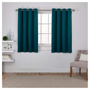 Set of 2 Sateen Twill Weave Insulated Blackout Grommet Top Window Curtain Panels - Exclusive Home