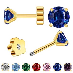 Organic Sparkle Studs: Handmade Raw Stone & Crystal Earrings with Secure Screw Back - 1 of 4