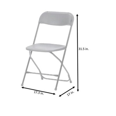 Black Heavy Duty Plastic Folding Chair with Steel Frame, 8 Pack