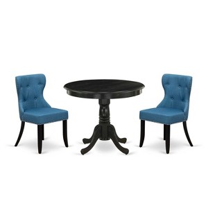 3-Piece Wirebrushed Black Solid Wood Top - Dining Room Set (Seats- 4) - 1 of 4