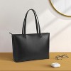 Paaaawaters Tote Bag Zipper Shoulder Bag Faux Leather Purses Satchel for Women Casual Handbag Work Dating College - 3 of 4