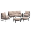 Sonkuki Outdoor Furniture Set Patio Conversation Sofa with Coffee Table Set, All-Weather PE Rattan Couch with Cushion - 2 of 4