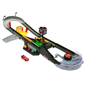 Mattel Disney and Pixar Cars Track Set, Piston Cup Action Speedway Playset with Lightning McQueen Toy Race Car, Wind-Up Booster - 1 of 3