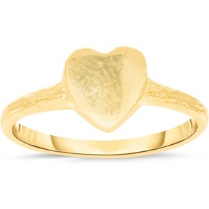 10k Yellow Gold 7.2mm High Polish Heart Filigree Ring - 1 of 4