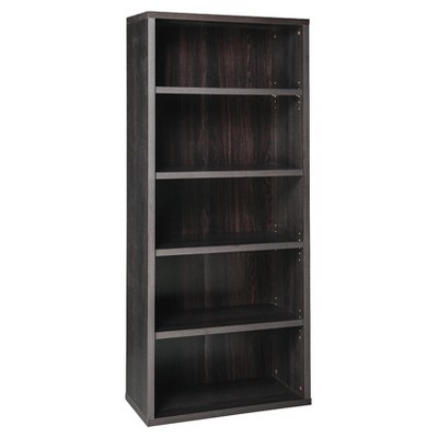 72.77" 5 Shelf Bookcase Black/Walnut - ClosetMaid