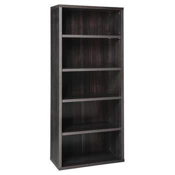 72.77" 5 Shelf Bookcase Black/Walnut - ClosetMaid