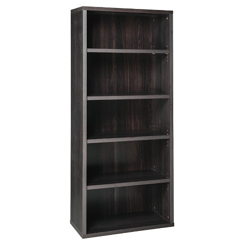 72 77 5 Shelf Bookcase Black Walnut, Montego 5 Tier Bookcase Walnut