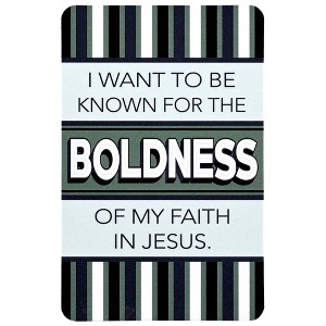 Dicksons BKMPK-509 I Want to Be Known for The Boldness of My Faith White and Grey 2.5 x 4 Paper Encouraging Durable Laminated Bookcard Bookmark, Pack - 1 of 2