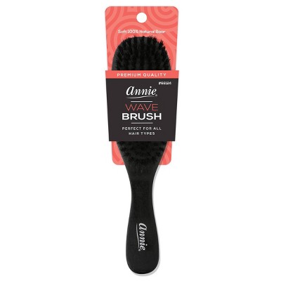 Annie International Soft Wave Black Boar Bristle Hair Brush - 4.8"