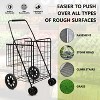 SUGIFT Folding Shopping Cart Jumbo Basket Grocery Laundry with Swivel Wheels Black - 4 of 4