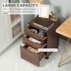 HOMCOM 3 Drawer Office Storage Cabinet, Under Desk Cabinet with Wheels, Brown Wood Grain - 4 of 4