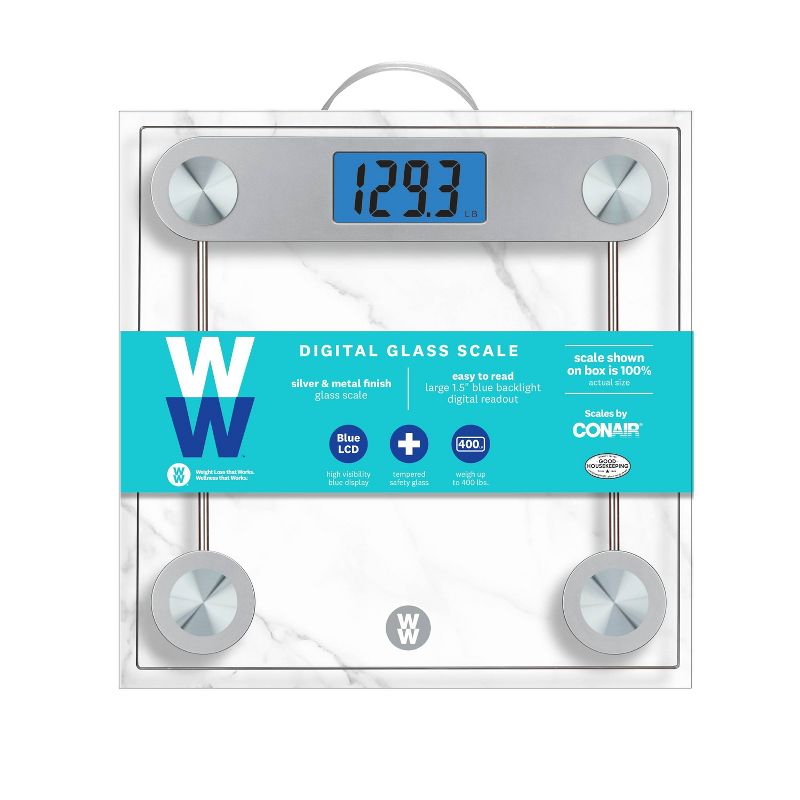Digital Glass Scale with LCD Display and Backlight Clear - Weight Watchers, 3 of 11