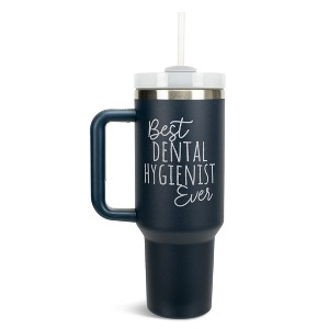 Elanze Designs Best Dental Hygienist Ever Career 40 oz. Stainless Steel, Large Water Bottle Coffee Mug, Spill & Leak Resistant, Thermal Travel Tumbler - 1 of 1