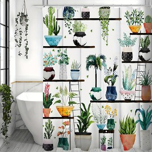 Paaaawaters Bohemian Flower Bathroom Curtain Colorful Boho Floral Print Beautiful Bright Polyester Fabric Cloth Shower Curtain - 1 of 4