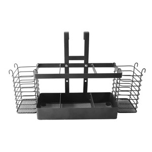 LunaLulinlk Tool Organizer, 3-in-1 Hair Dryer Holder Metal Bathroom Organizer Wall Mount Cabinet Door for Hair Dryer, Curling Iron, Makeup, Black - 1 of 4