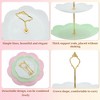 Unique Bargains 3 Tier Dessert Cupcake Stand Holder Round with Tiered Serving Tray for Donuts Fruits White Pink Green Gold Tone - 3 of 4
