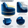 360-degree Swivel Accent Barrel Chair Upholstered in Velvet with Pillow and Oversized Cushion - 4 of 4