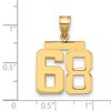 Black Bow Jewelry 14k Yellow Gold, Athletic Collection Medium Polished Number 68 Pendant - 2 of 3