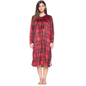 Ashford & Brooks Women's Mink Fleece Long Sleeve Nightgown - 1 of 4