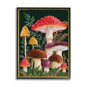 Stupell Industries Woodland Mushrooms Nature Framed Giclee Art
