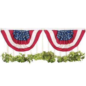 Collections Etc Stars and Stripes Flag Bunting - Set of 2