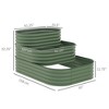 Naysaye 3-Tier Rectangle Garedn Planter with Strip Edging, Outdoor Garden Raised Planter Box for Flowers, Green, 62.25"*43"*32.25" - 3 of 4