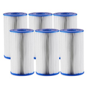 Bestway 58095E Type IV or Type B Replacement Cartridge for 2500 Gallon Per Hour Filter Pumps to Keep Pool Water Clean and Clear (6 Pack) - 1 of 4