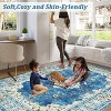 Phulwari Area Rugs Washable, Vintage Bohemian Distressed Oriental Carpet Non Slip, Floral, for Living Room Bedroom Kitchen Nursery Kids Room - 4 of 4