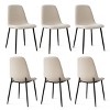 Set of 6 Modern Upholstered Dining Chairs with Fabric Seats and Metal Legs, Padded Kitchen Chairs for Table or Dining Room-Maison Boucle - 3 of 4