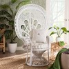 bali & pari Ediva Natural Rattan Peacock Accent Chair White: Upholstered Polyester, No Assembly Required - 3 of 4