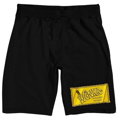 Willy Wonka & The Chocolate Factory (2023) Golden Ticket Men's Black  Graphic Sleep Shorts-xl : Target