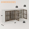 AMERLIFE 63" Farmhouse Sideboard, Wood Buffet with Glass Doors, Shelves, Living Room Storage, Coffee Bar - 2 of 4