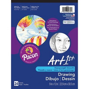 Pacon Art1st White Drawing Paper Pad 12" x 9" White 6 Pads/Pack 24 Sheets/Pad (PAC4735) PAC4735-6 - 1 of 1