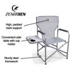 Zenithen Portable Outdoor Directors Folding Chair with Side Table, Light Gray - 2 of 4