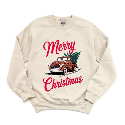 Simply Sage Market Women's Graphic Sweatshirt Christmas Leopard Truck