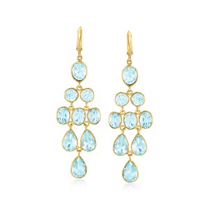 Ross-Simons 33.50 ct. t.w. Sky Blue Topaz Chandelier Earrings in 18kt Gold Over Sterling - 1 of 4