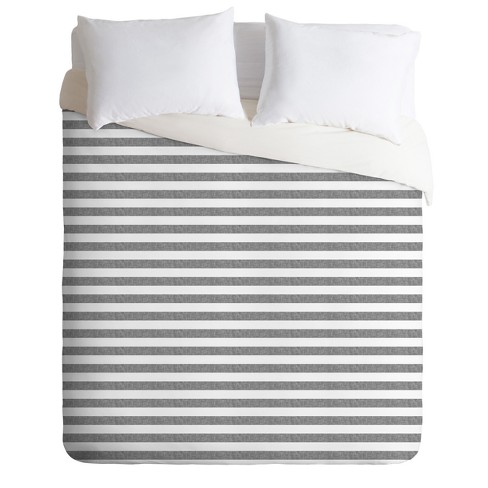 Gray Stripe Little Arrow Design Co Duvet Cover Deny Designs Target