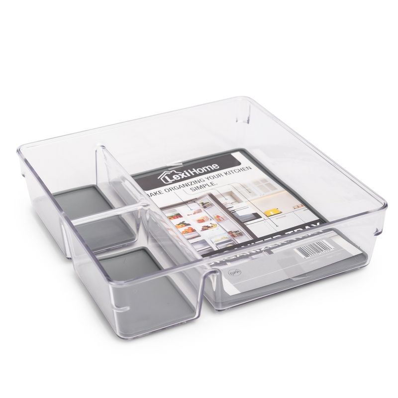 Lexi Home 3 Compartment Multi Purpose Square Acrylic Drawer Organizer, 3 of 6